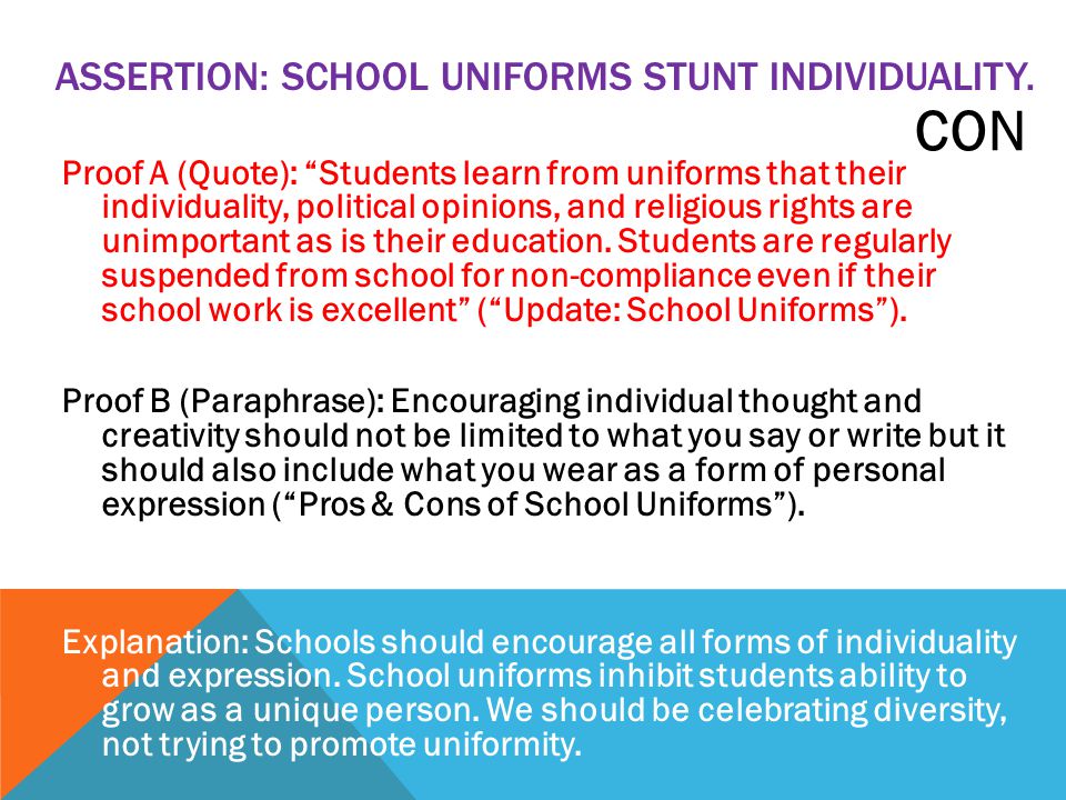 Pros and cons essay about school uniforms